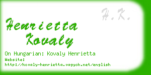 henrietta kovaly business card